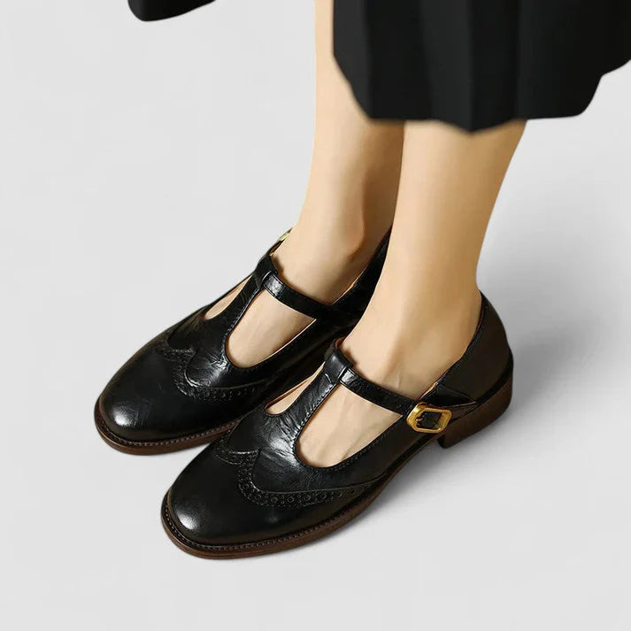 Women's Leather Look Mary Jane Shoes