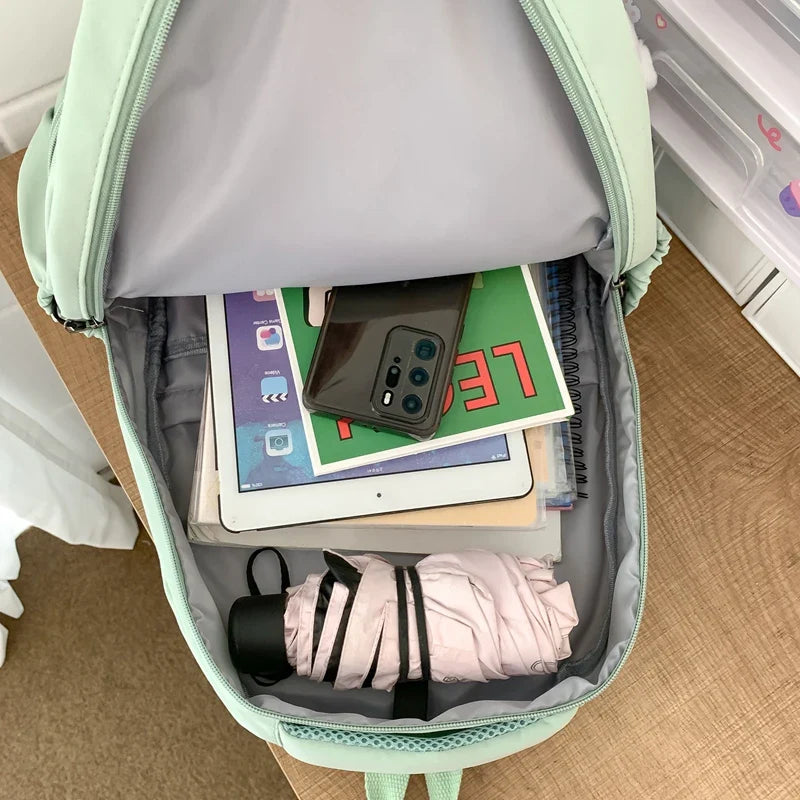 Backpack in Nylon with Front Zip Pocket for Everyday Use