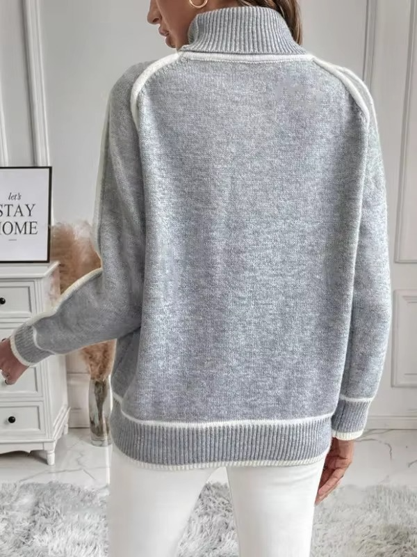Women's Oversized Turtleneck Jumper | Ribbed Knit Sweater