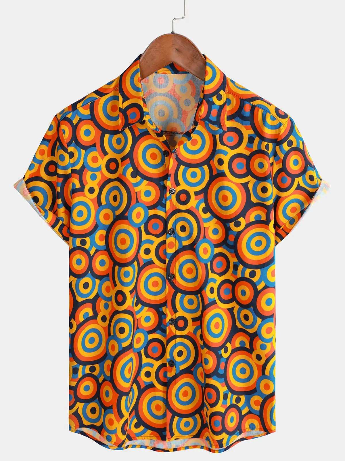 Chemise à manches courtes pour homme à imprimé floral