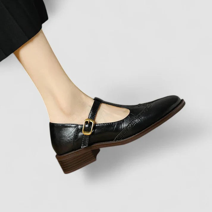 Women's Leather Look Mary Jane Shoes