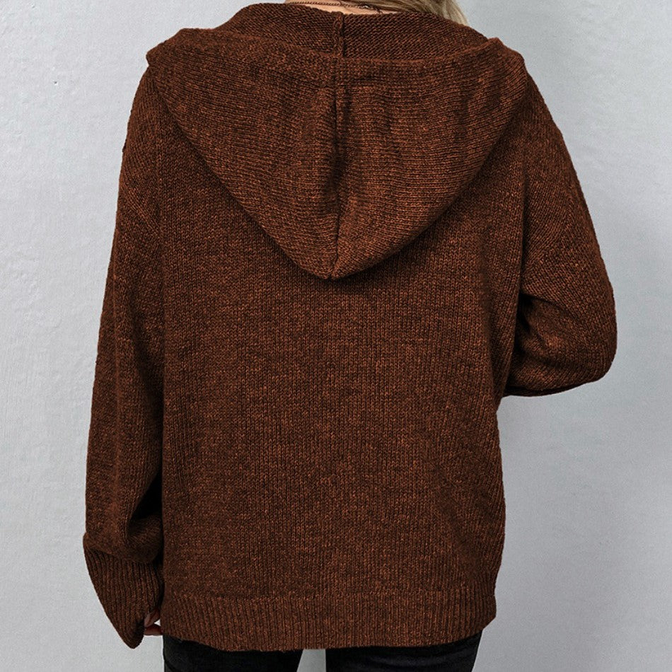 Gilet d’hiver pour femme en maille côtelée | fermeture boutonnée sur le devant