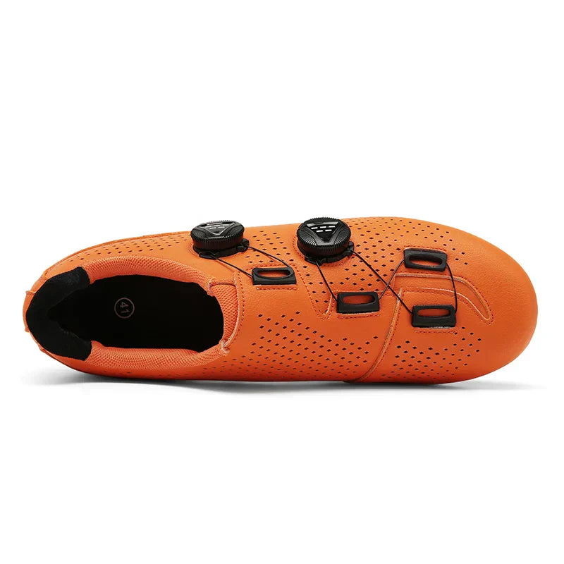 Cycling Shoes with Dial Closure and Perforated Upper