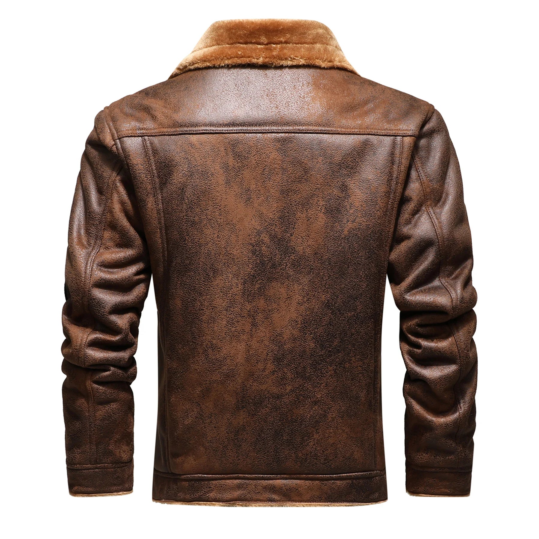 Veste trucker vintage pour homme doublée en tissu effet fourrure