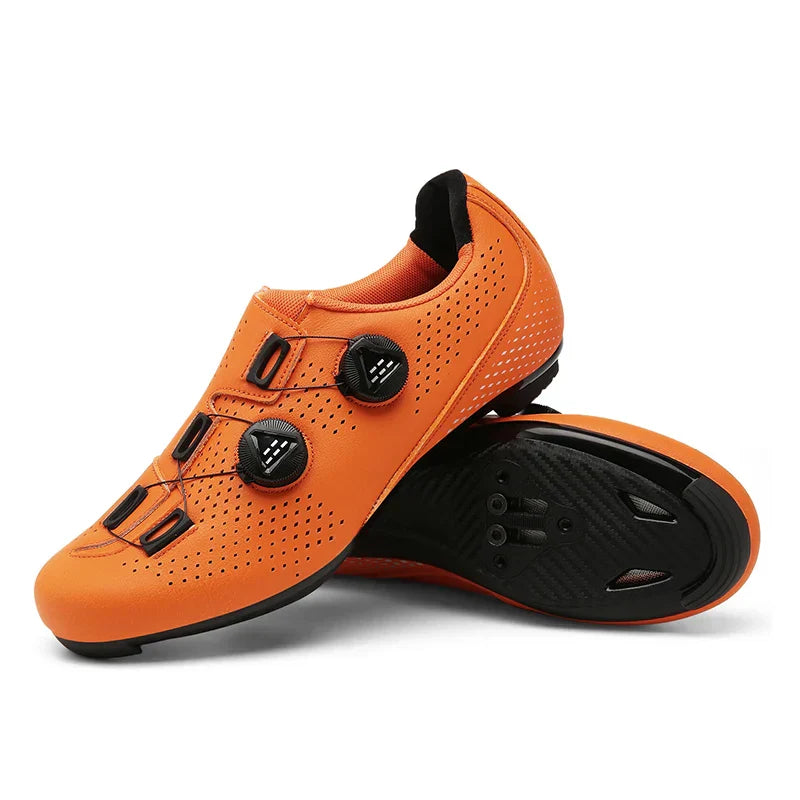 Cycling Shoes with Dial Closure and Perforated Upper
