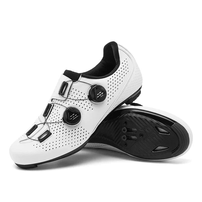 Cycling Shoes with Dial Closure and Perforated Upper