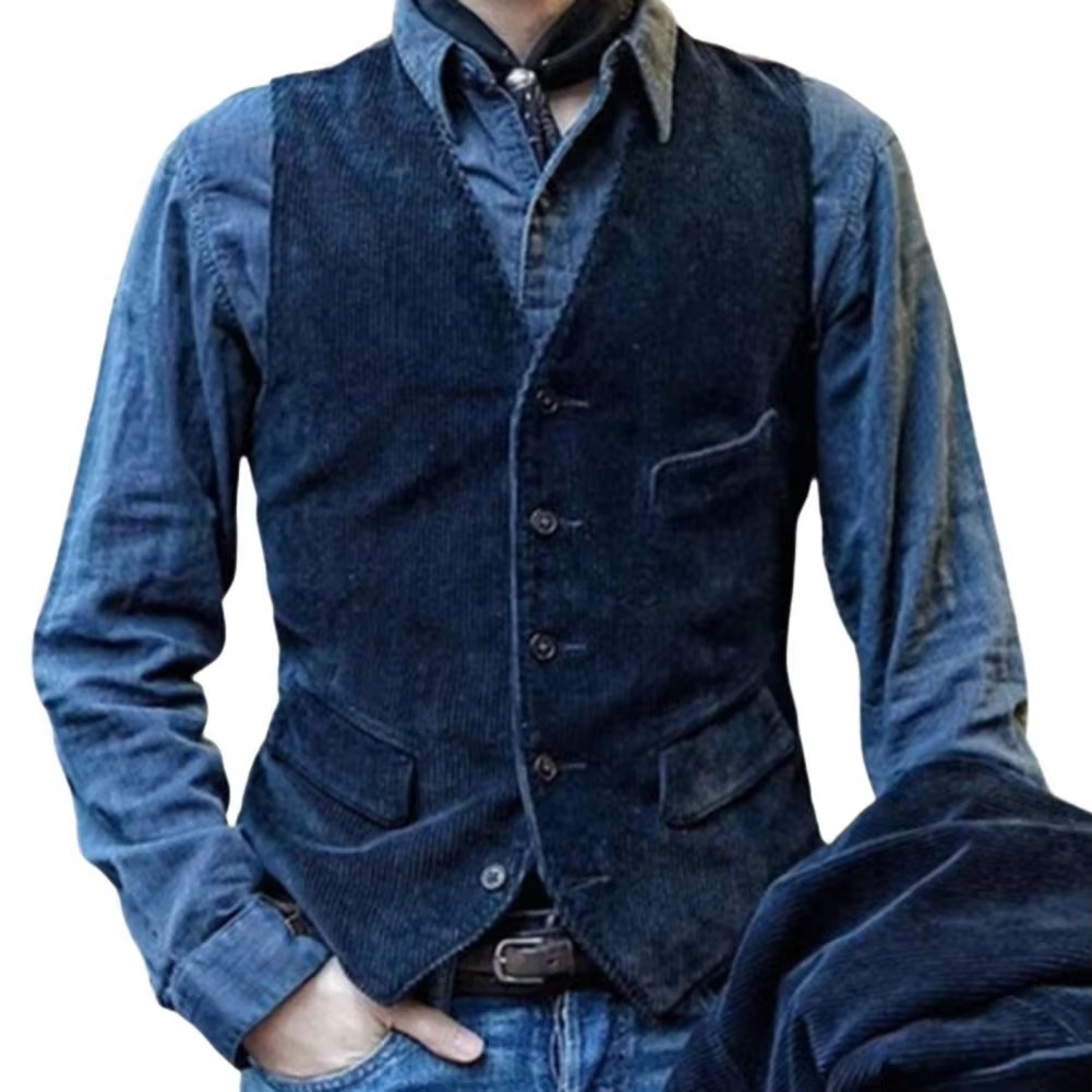 Men's Herringbone Tweed Waistcoat | Slim Fit Wedding Vest
