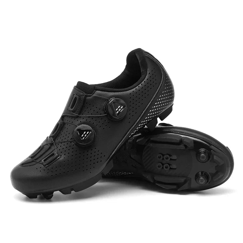 Cycling Shoes with Dial Closure and Perforated Upper