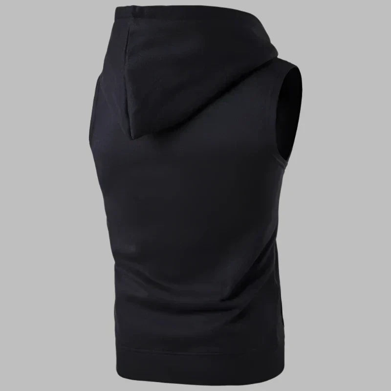 Men's Zip Up Sleeveless Hoodie Vest