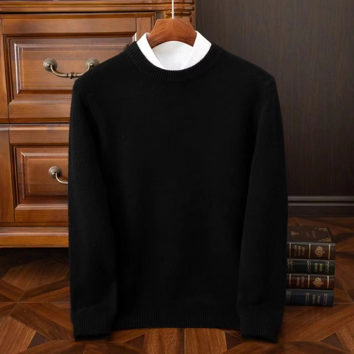 Męski oversize’owy dzianinowy sweter z domieszką kaszmiru