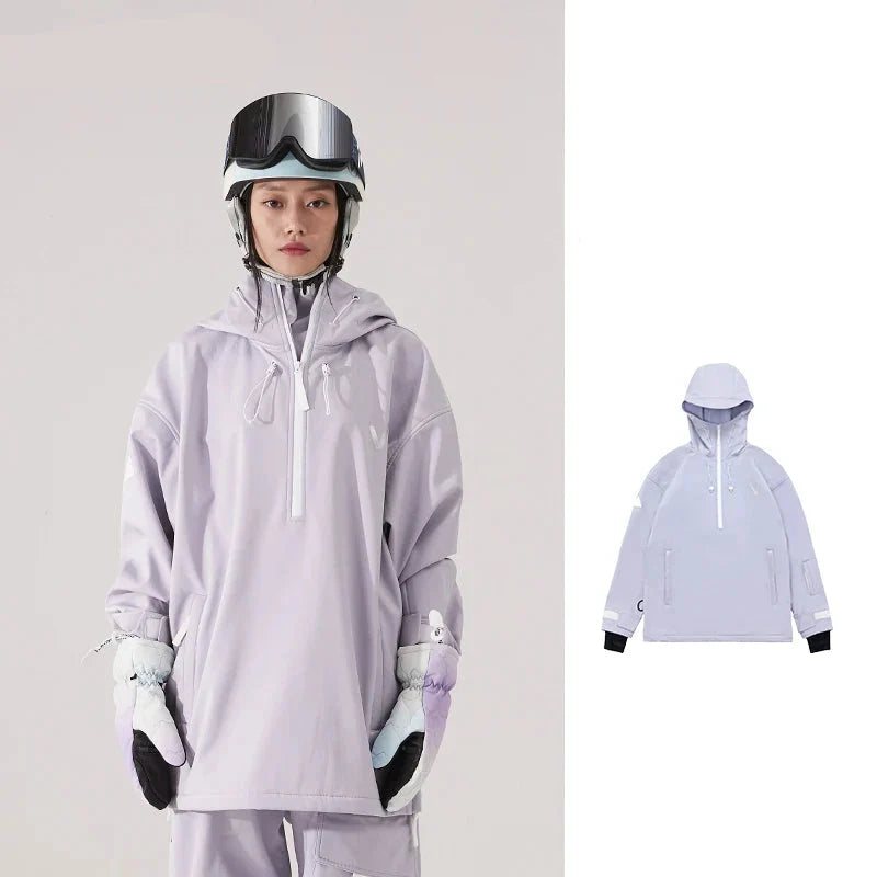 Unisex Half-Zip Hooded Ski Jacket & Trousers Set