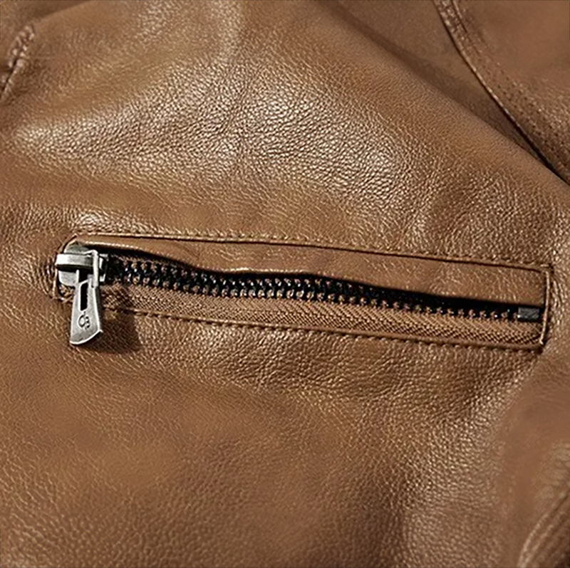 Veste biker pour homme imitation cuir à fermeture éclair
