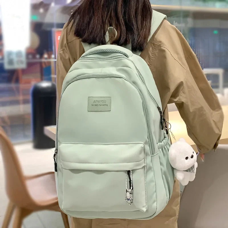 Backpack in Nylon with Front Zip Pocket for Everyday Use
