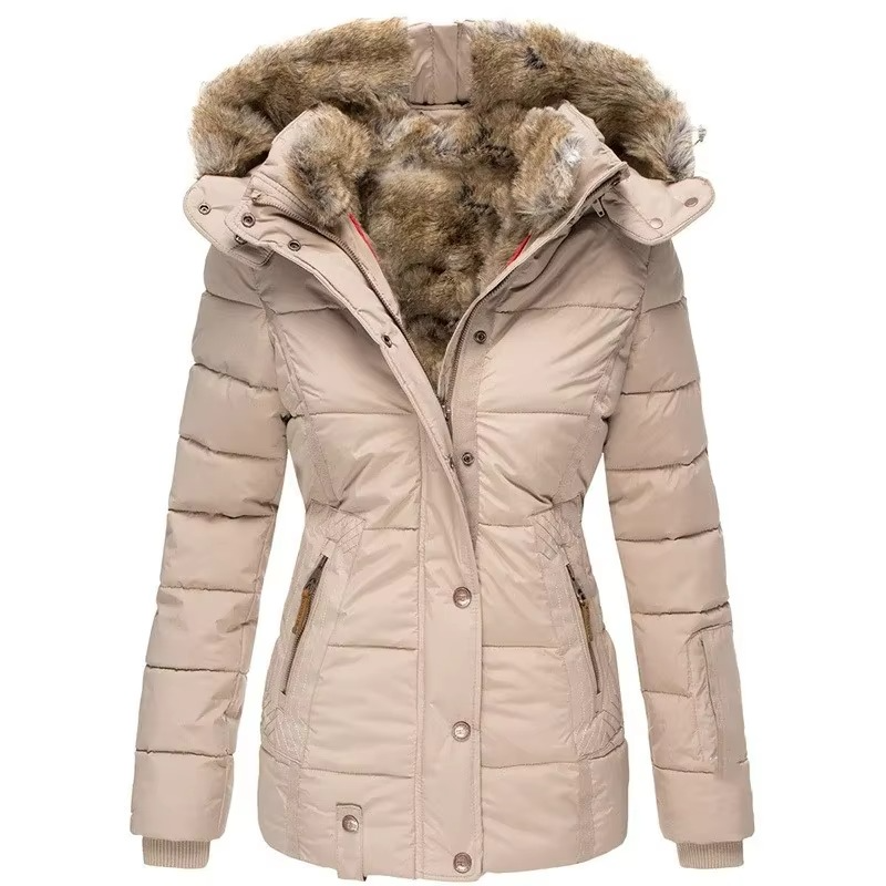 Parka à capuche pour femme | Manteau d'hiver bordé de fausse fourrure
