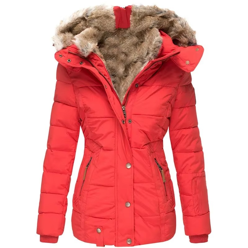 Parka à capuche pour femme | Manteau d'hiver bordé de fausse fourrure