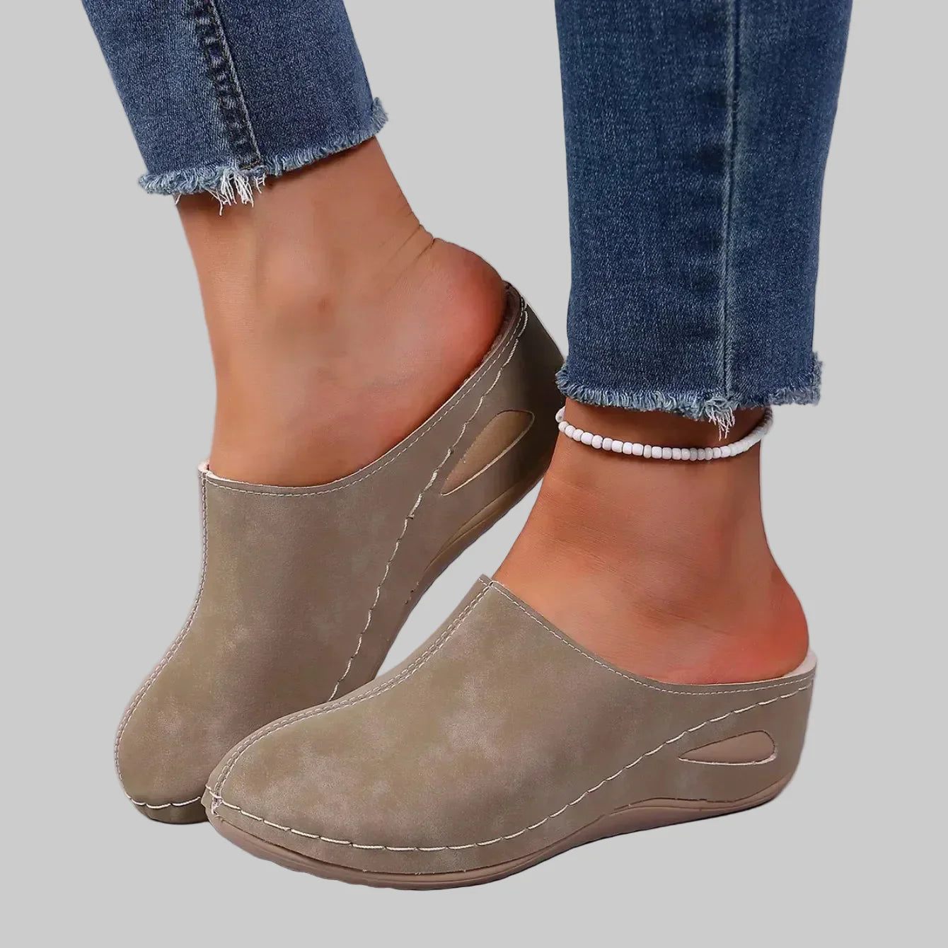 Women's Faux Suede Lined Mule Slippers