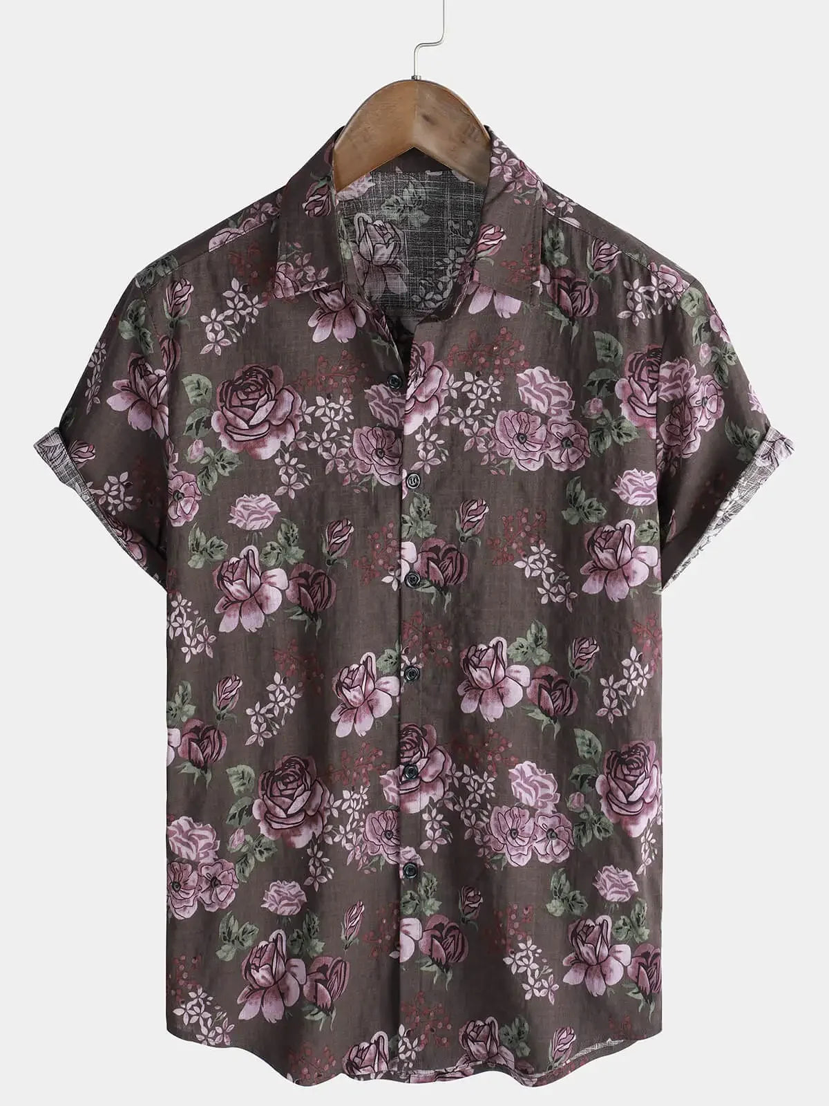 Chemise à manches courtes pour homme à imprimé floral