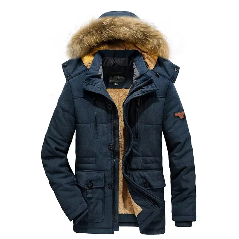 Parka d'hiver en polaire pour homme | Manteau à capuche à poches multiples