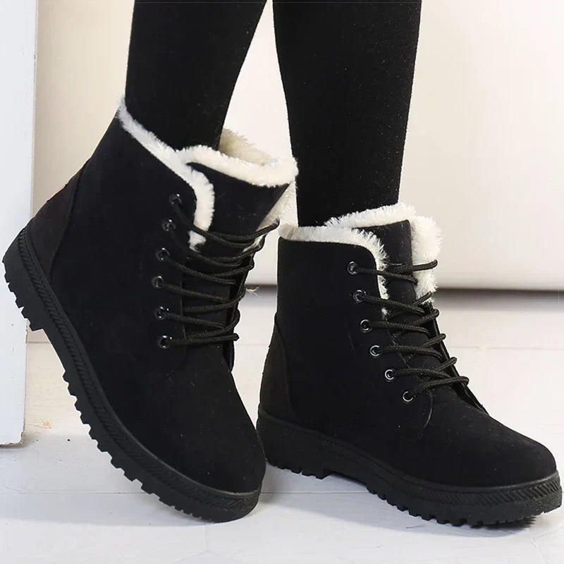 Bottes d’hiver pour femme doublées de polaire | Bottines à lacets