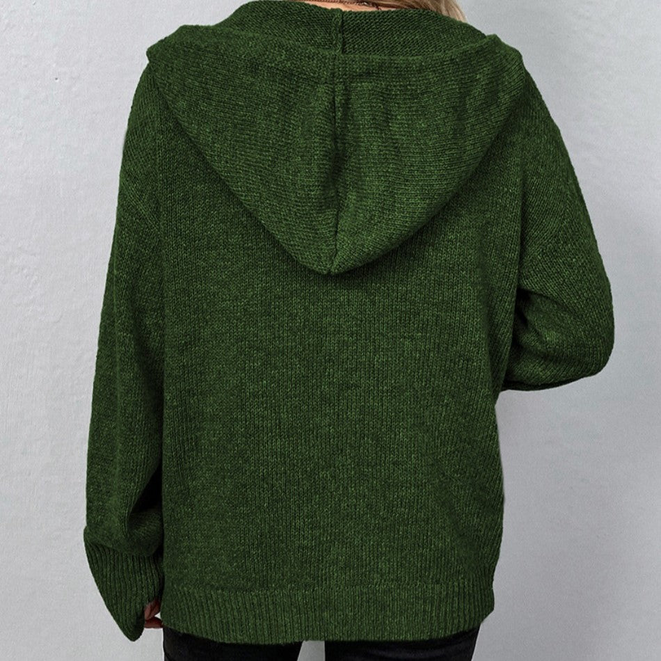 Gilet d’hiver pour femme en maille côtelée | fermeture boutonnée sur le devant