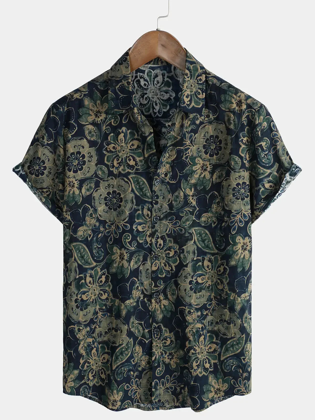 Chemise à manches courtes pour homme à imprimé floral
