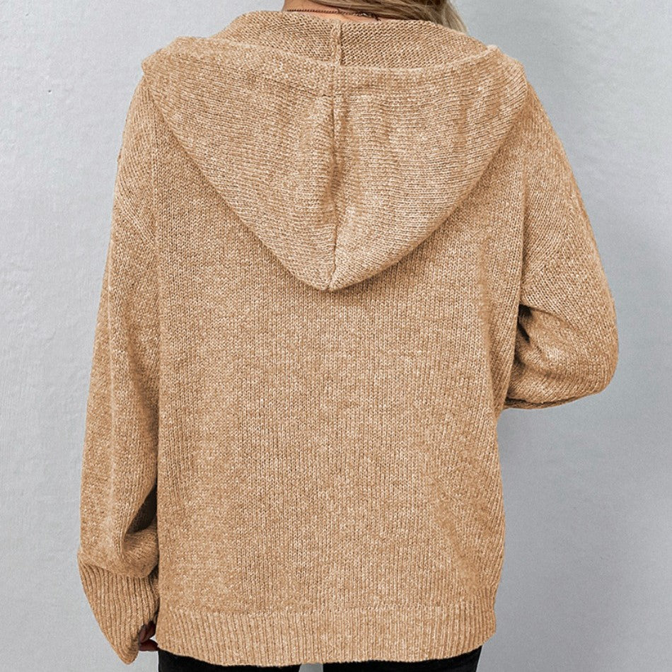 Gilet d’hiver pour femme en maille côtelée | fermeture boutonnée sur le devant