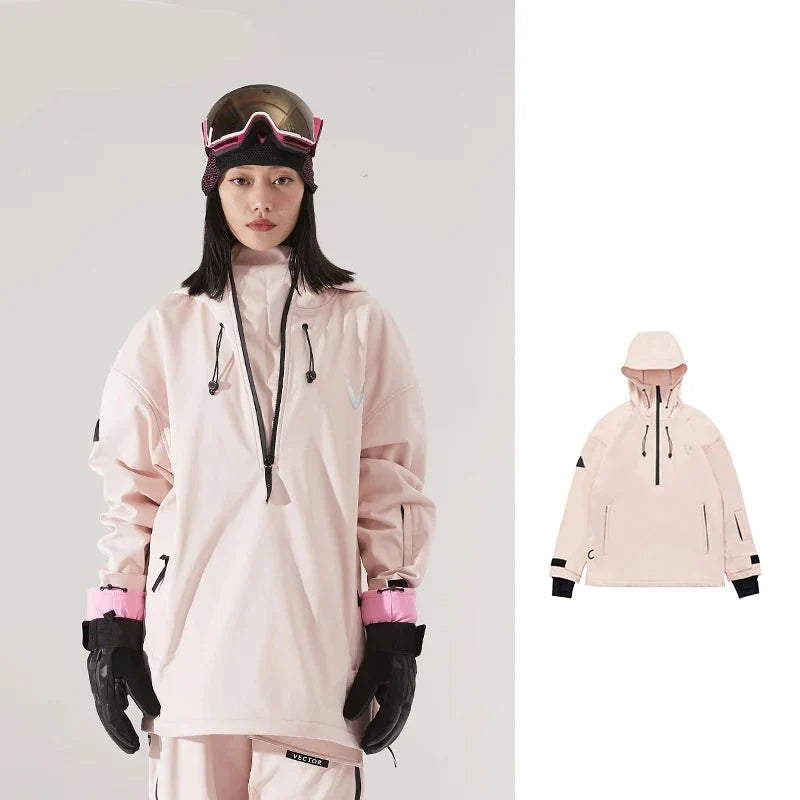 Unisex Half-Zip Hooded Ski Jacket & Trousers Set