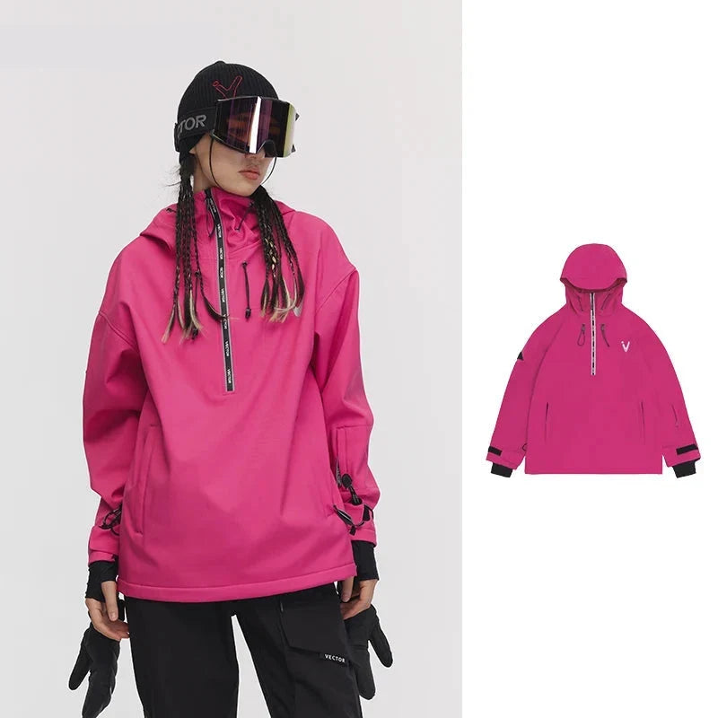 Unisex Half-Zip Hooded Ski Jacket & Trousers Set
