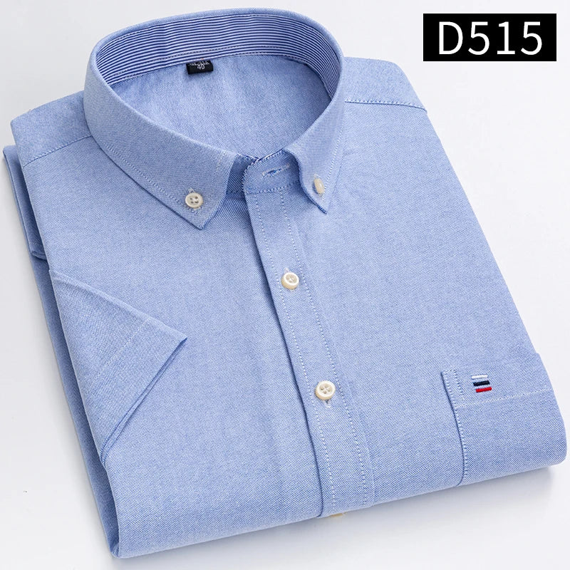 Men's Short Sleeve Checked Shirt with Chest Pocket