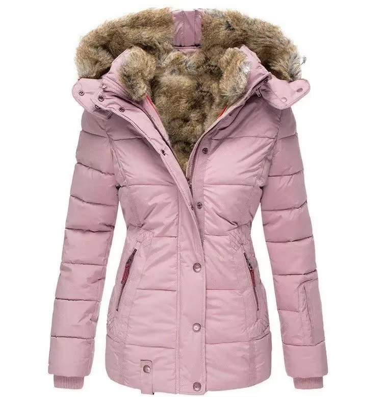 Parka à capuche pour femme | Manteau d'hiver bordé de fausse fourrure