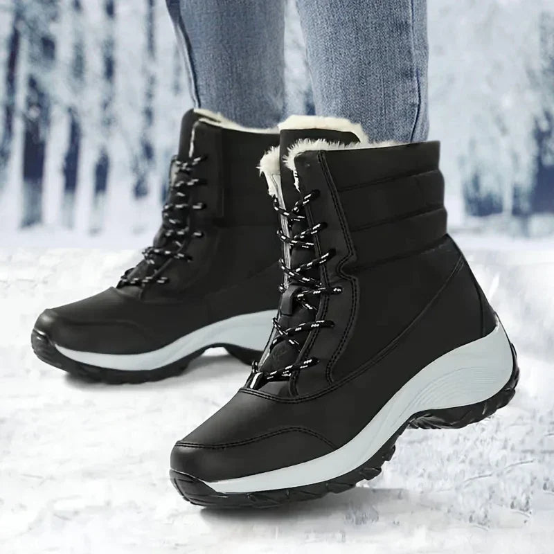 Bottes de neige imperméables pour femme | Bottines d’hiver doublées en fausse fourrure