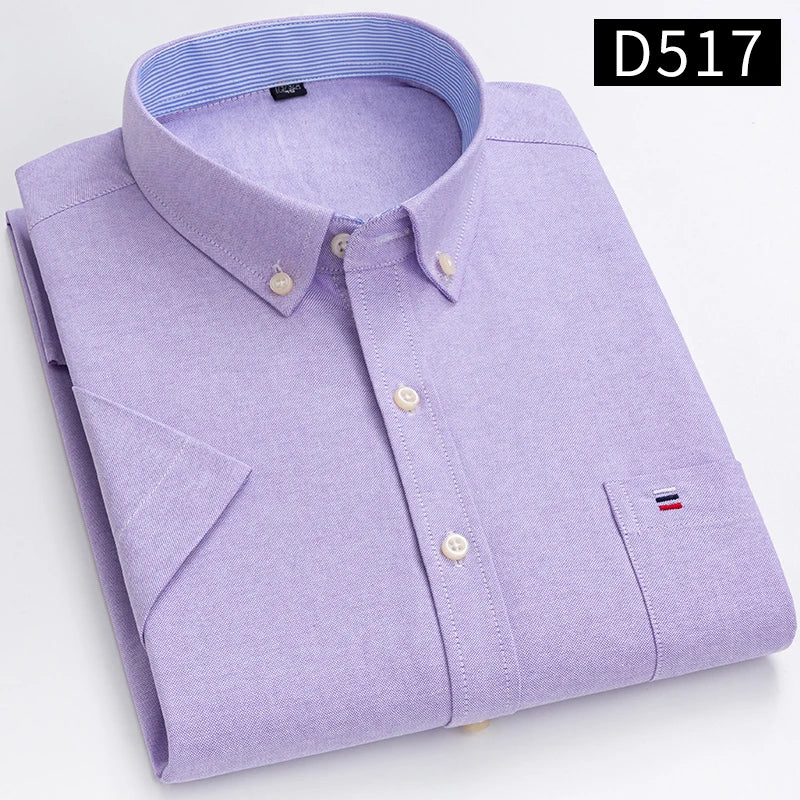 Men's Short Sleeve Checked Shirt with Chest Pocket