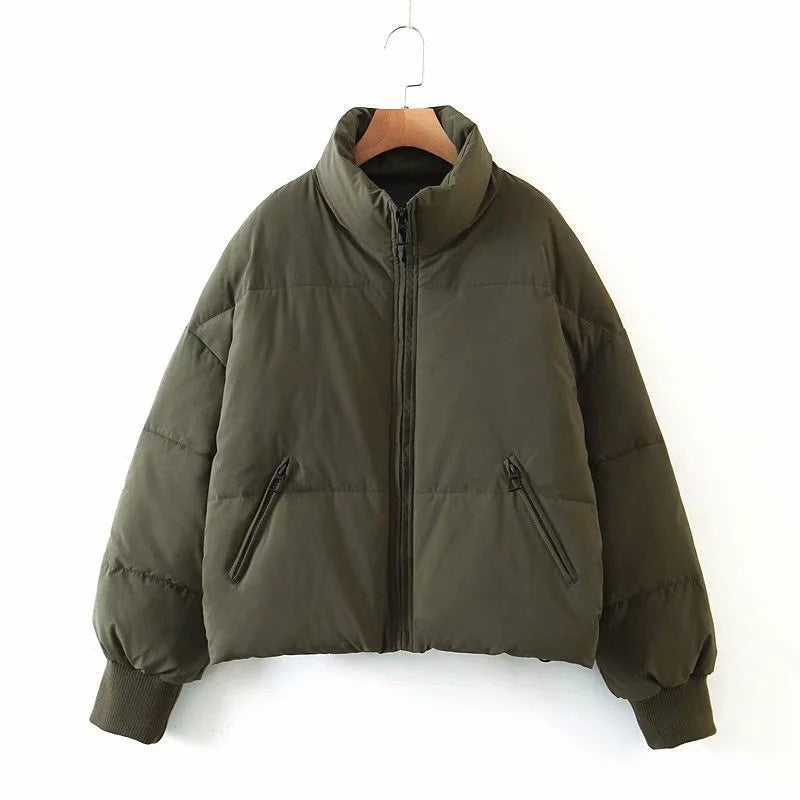 Women’s Padded Puffer Jacket with High Neck