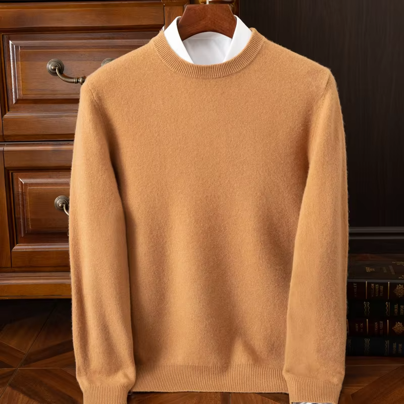 Męski oversize’owy dzianinowy sweter z domieszką kaszmiru