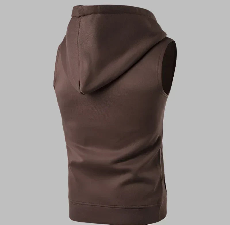 Men's Zip Up Sleeveless Hoodie Vest
