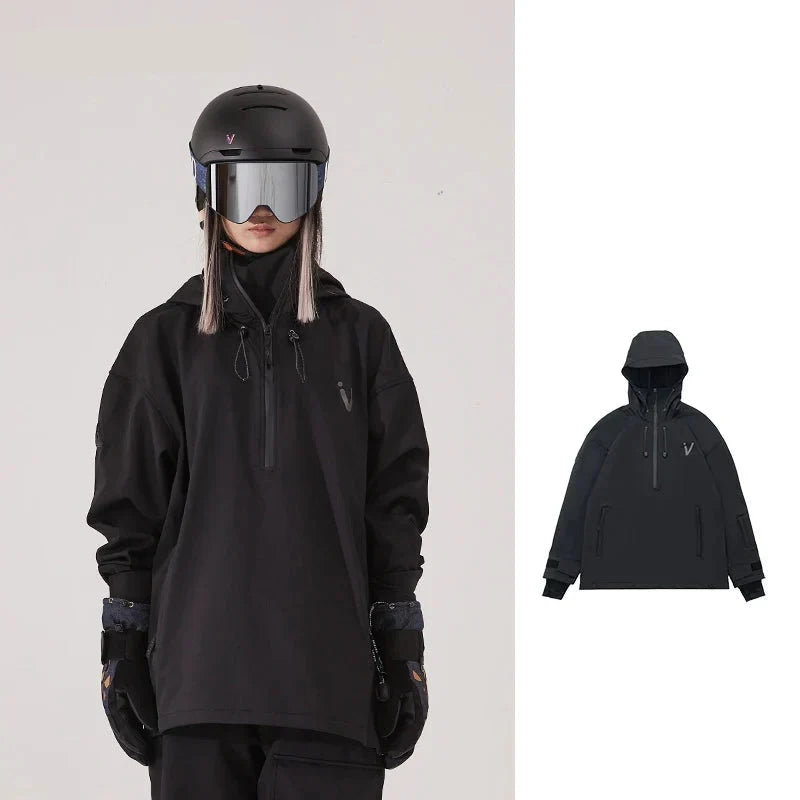 Unisex Half-Zip Hooded Ski Jacket & Trousers Set