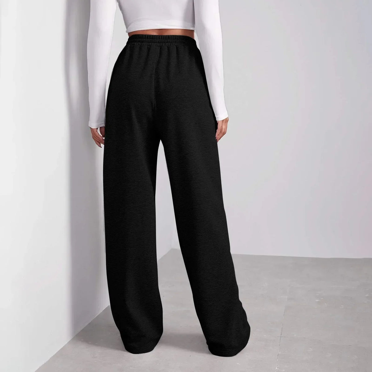 Pantalon large en lin pour femme | Pantalon décontracté taille haute