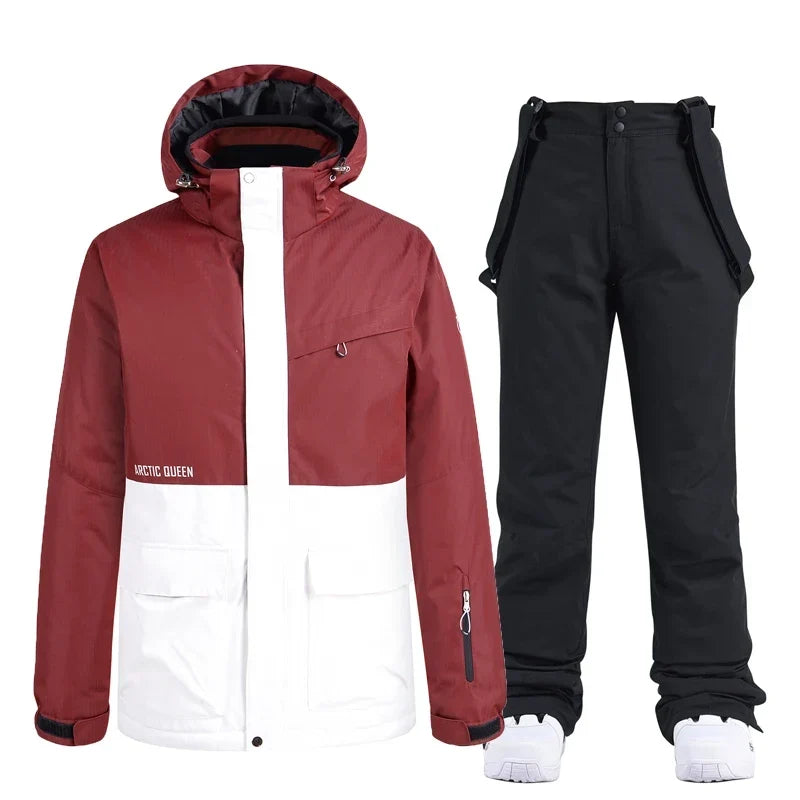 Women's Hooded Ski Jacket and Salopettes Set