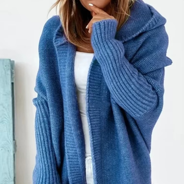 Women's Long Hooded Knit Cardigan