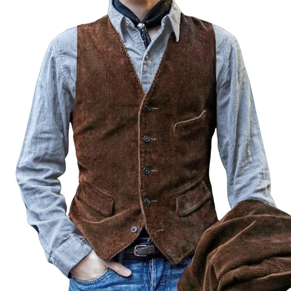 Men's Herringbone Tweed Waistcoat | Slim Fit Wedding Vest