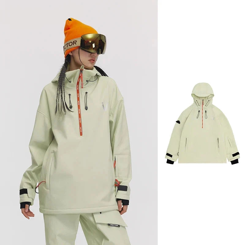 Unisex Half-Zip Hooded Ski Jacket & Trousers Set