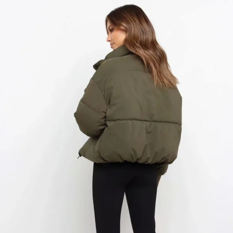 Women’s Padded Puffer Jacket with High Neck