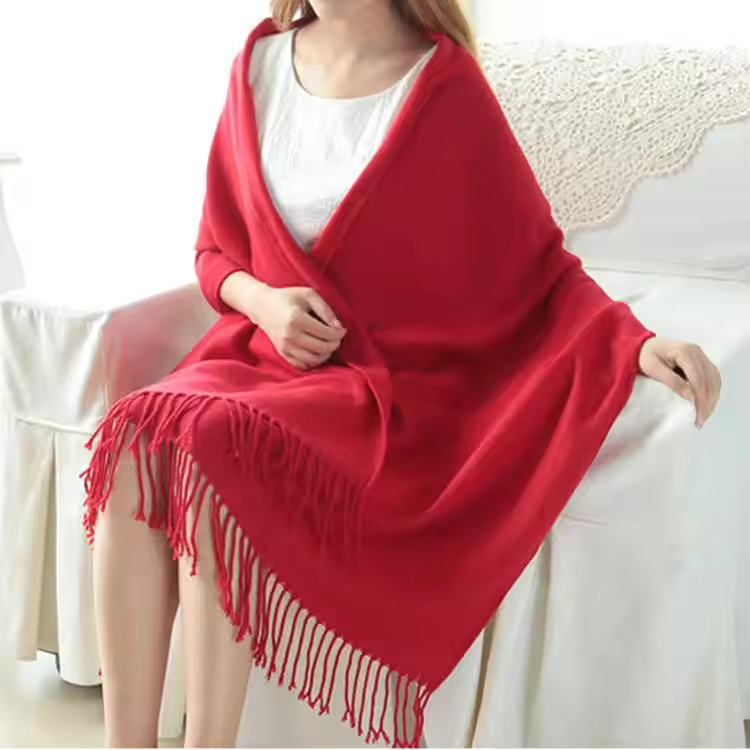 Women's Oversized Plaid Fringe Scarf