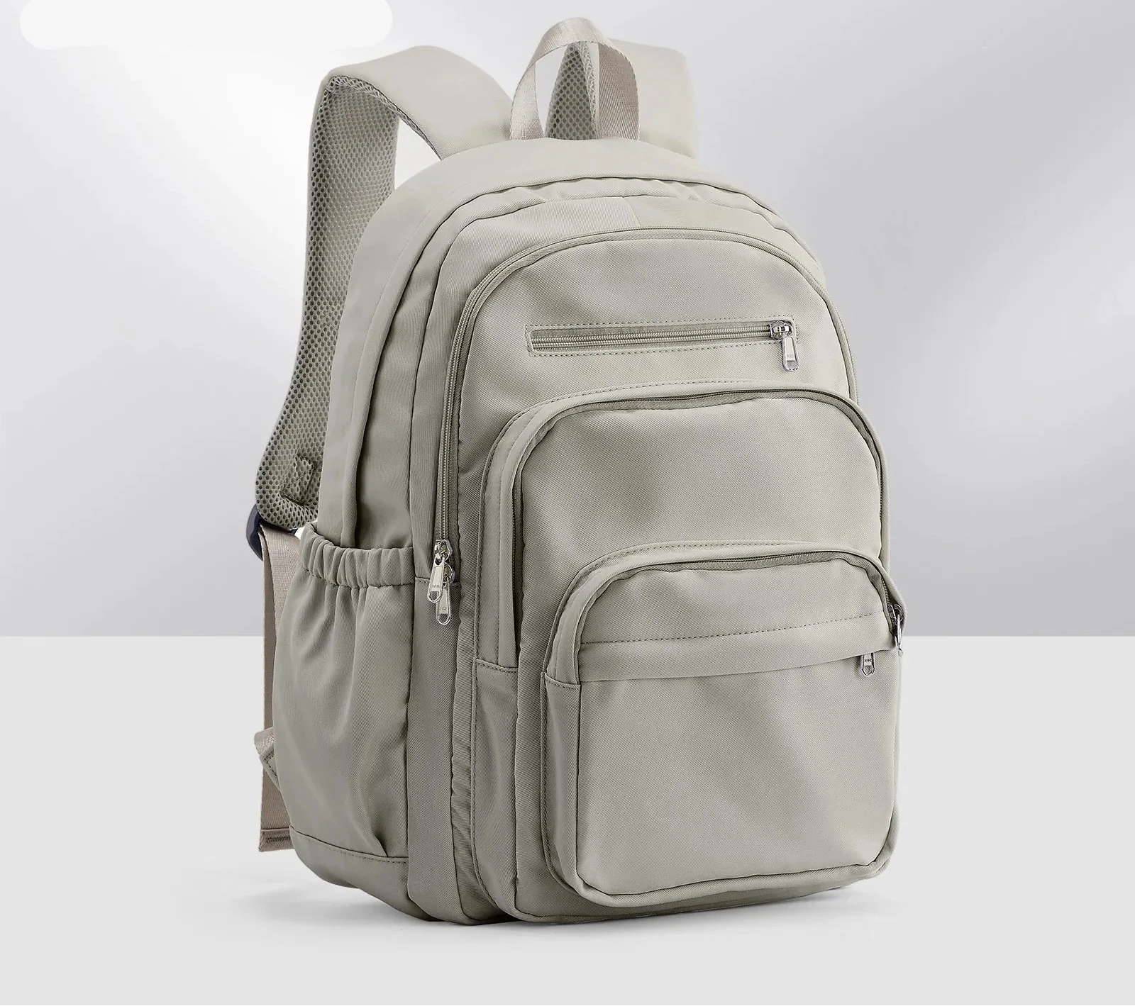 Backpack in Nylon with Multiple Zip Pockets for Everyday Use