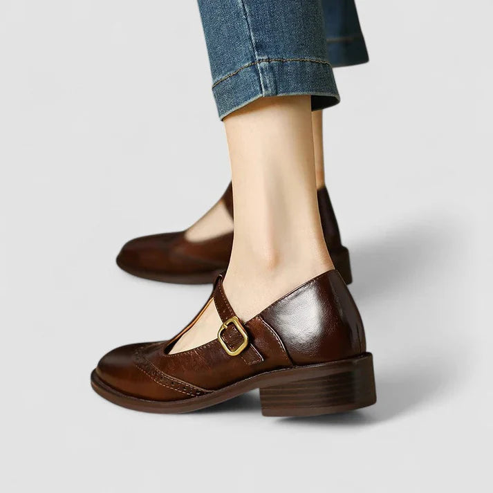 Women's Leather Look Mary Jane Shoes