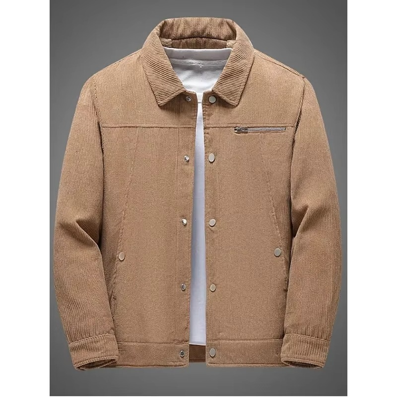 Veste homme en velours côtelé | Manteau en coton doublé polaire