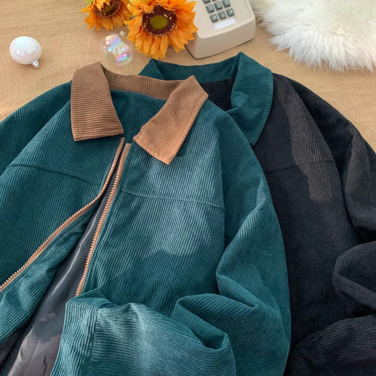 Men's Corduroy Cargo Jacket | Autumn Bomber Windbreaker