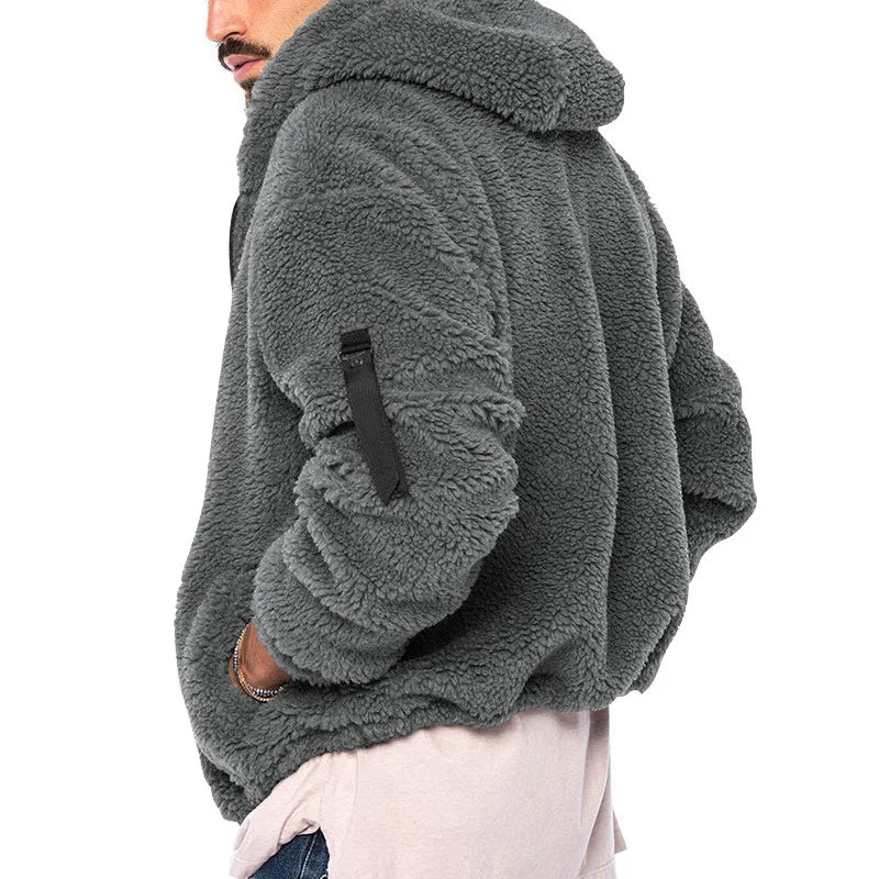 Men's Hooded Sherpa Fleece Zip Jacket