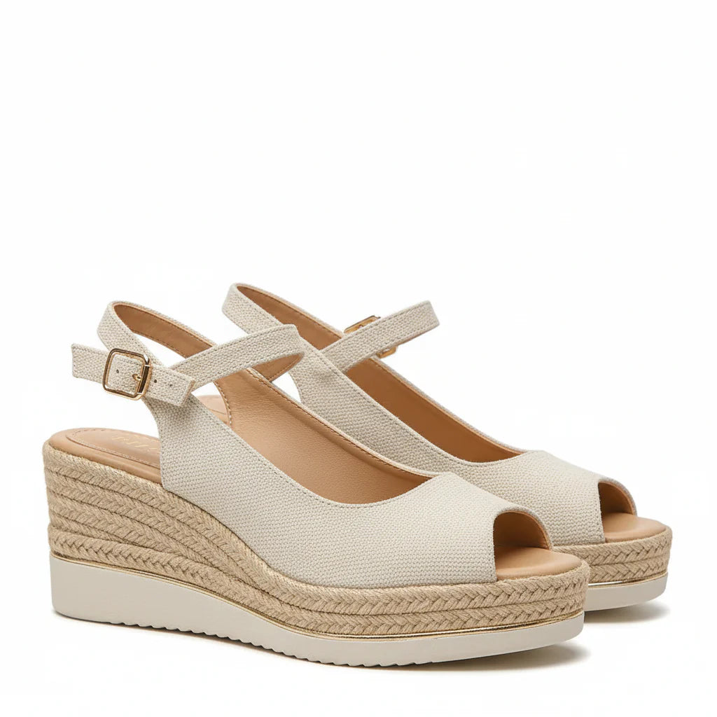 Women's Peep Toe Wedge Espadrille Sandals