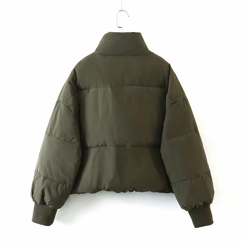 Women’s Padded Puffer Jacket with High Neck